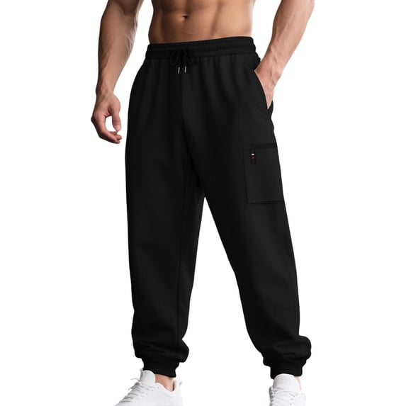 cocolona Mens Casual Loose Cargo Pants Elastic Waist Drawstring Straight Gym Workout Running Joggers with Pockets
