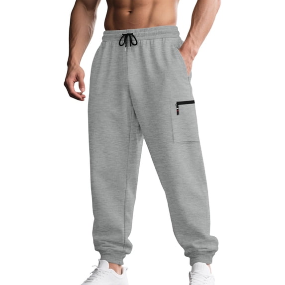 cocolona Mens Casual Loose Cargo Pants Elastic Waist Drawstring Straight Gym Workout Running Joggers with Pockets