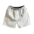 thumbnail image 1 of cocolona Mens Cotton Shorts Summer Casual Loose Holiday Beach Shorts Solid Color Loose Board Shorts with Pockets, 1 of 5