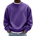 thumbnail image 1 of cocolona Mens Crewneck Sweatshirt Fall Winter Casual Long Sleeve Shirts Fashion Solid Color Pullover Tops, 1 of 5
