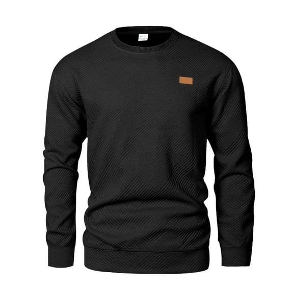 cocolona Mens Crewneck Sweatshirts Fall Winter Long Sleeve Texture Shirts Fashion Casual Loose Pullover Tops