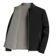 thumbnail image 1 of cocolona Mens Double-sided Jacket Fall Winter Casual Long Sleeve Windbreaker Jacket Fashion Solid Color Zipper Coat Outwear, 1 of 7