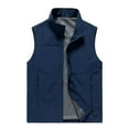 thumbnail image 1 of cocolona Mens Drying Work Jacket Casual Solid Color Sleeveless Zipper Stand Collar Vest with Pocket, 1 of 3