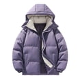 thumbnail image 1 of cocolona Mens Fashion Solid Puffer Jacket Long Sleeve Zip Up Hooded Down Jacket Winter Thickened Warm Coat with Pocket, 1 of 3