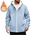 thumbnail image 1 of cocolona Mens Fleece Hoodies Long Sleeve Zip Up Sweatshirts Jackets Winter Warm Fashion Solid Color Coats with Pockets, 1 of 7