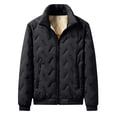 thumbnail image 1 of cocolona Mens Fleece Jacket Long Sleeve Stand-up Collar Zipper Puffer Jacket Winter Thickened Warm Down Jacket Coat with Zipper Pockets, 1 of 9