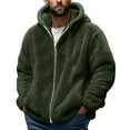 thumbnail image 1 of cocolona Mens Fuzzy Hooded Jacket Fall Winter Fleece Warm Full Zip Hoodies Casual Long Sleeve Jacket Coats Outdoor Outwear, 1 of 5