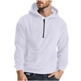 thumbnail image 1 of cocolona Mens Half Zip Fuzzy Hoodies Fall Winter Long Sleeve Fleece Warm Hooded Sweatshirts Casual Solid Color Pullover Tops with Pockets, 1 of 6
