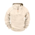 thumbnail image 1 of cocolona Mens Half Zip Hoodies Drawstring Hooded Sweatshirts Fall Winter Fashion Casual Long Sleeve Pullover Hoodie with Pockets, 1 of 6