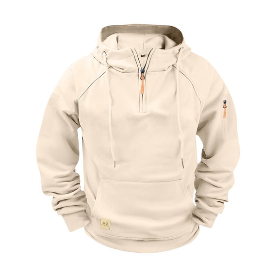 cocolona Mens Half Zip Hoodies Drawstring Hooded Sweatshirts Fall Winter Fashion Casual Long Sleeve Pullover Hoodie with Pockets
