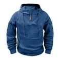 thumbnail image 1 of cocolona Mens Half Zip Hoodies Long Sleeve Drawstring Hooded Sweatshirts Quarter Zip Pullover Hoodie with Multi Pockets, 1 of 7