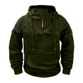 thumbnail image 1 of cocolona Mens Half Zip Hoodies Long Sleeve Drawstring Hooded Sweatshirts Quarter Zip Pullover Hoodie with Multi Pockets, 1 of 7