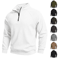 thumbnail image 1 of cocolona Mens Half Zipper Pullover Sweatshirts Fall Winter Stand Up Collar Long Sleeve Shirts Solid Color Casual Tops, 1 of 8