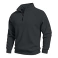thumbnail image 1 of cocolona Mens Half Zipper Pullover Sweatshirts Fall Winter Stand Up Collar Long Sleeve Shirts Solid Color Casual Tops, 1 of 7