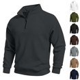 thumbnail image 1 of cocolona Mens Half Zipper Pullover Sweatshirts Fall Winter Stand Up Collar Long Sleeve Shirts Solid Color Casual Tops, 1 of 8