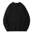 thumbnail image 1 of cocolona Mens Long Sleeve Shirts Fall Casual Loose Solid Pullover Tops Crew Neck T-shirt Lightweight Blouses, 1 of 7