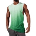thumbnail image 1 of cocolona Mens Loose Tank Tops Summer Sleeveless Crew Neck Gym Workout Muscle T-shirts Vacation Beach Gradient Print Tees, 1 of 5