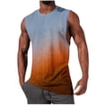 thumbnail image 1 of cocolona Mens Loose Tank Tops Summer Sleeveless Crew Neck Gym Workout Muscle T-shirts Vacation Beach Gradient Print Tees, 1 of 5