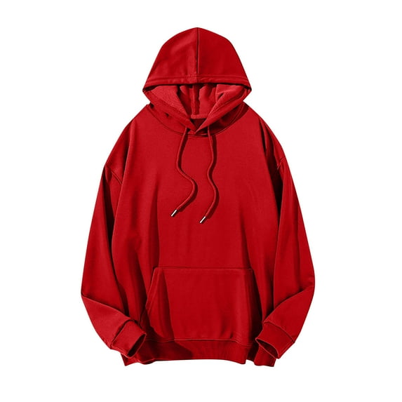 cocolona Mens Oversized Drawstring Hooded Sweatshirts Fall Casual Solid Color Long Sleeve Pullover Hoodies Tops with Pockets