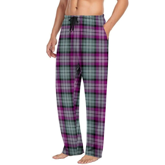 cocolona Mens Pajama Pants Elastic Waist Drawstring Flannel Pajama Pants Casual Plaid Pajama Pants Lounge Trousers with Pocket