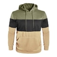 thumbnail image 1 of cocolona Mens Patchwork Hoodies Long Sleeve Drawstring Hooded Sweatshirts Fall Winter Casual Pullover Tops with Pockets, 1 of 6