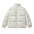 thumbnail image 1 of cocolona Mens Puffer Jacket Long Sleeve Zip Up Stand Collar Down Jacket Winter Thick Warm Coat with Pockets, 1 of 3
