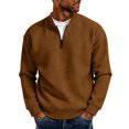 thumbnail image 1 of cocolona Mens Quarter Zip Pullover Fall Long Sleeve Stand Collar Textured Shirts Fashion Casual Sweatshirt Loose Tops Blouses, 1 of 6