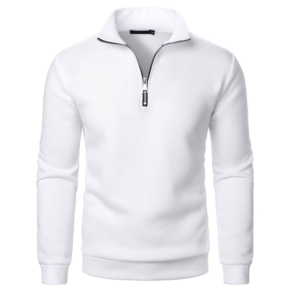 cocolona Mens Quarter Zip Pullover Sweatshirts Fall Winter Long Sleeve Stand Collar Shirts Fashion Casual Solid Color Tops