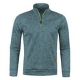 thumbnail image 1 of cocolona Mens Quarter Zip Sweatshirts Fall Winter Fleece Warm Sweaters Casual Long Sleeve Shirts Solid Color Pullover Tops, 1 of 4
