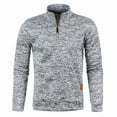 thumbnail image 1 of cocolona Mens Quarter Zip Sweatshirts Fall Winter Fleece Warm Sweaters Casual Long Sleeve Shirts Solid Color Pullover Tops, 1 of 4