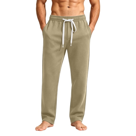 cocolona Mens Street Casual Plus Size Sweatpants Elastic Waist Straight Wide Leg Gym Workout Running Pants with Pockets