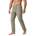 thumbnail image 1 of cocolona Mens Summer Casual Athletic Pants Elastic Waist Straight Wide Leg Workout Running Pants with Pockets, 1 of 4
