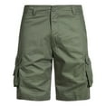 thumbnail image 1 of cocolona Mens Summer Casual Cargo Shorts Button Zipper Waist Straight Wide Leg Knee Length Shorts with Pockets, 1 of 4