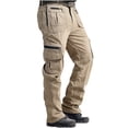 thumbnail image 1 of cocolona Mens Summer Casual Cargo Tactical Pants Elastic Waist Belt Straight Outdoor Hiking Work Pants with Pockets, 1 of 5