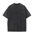 thumbnail image 1 of cocolona Mens Summer Casual Crew Neck T-shirt Fashion Solid Color Loose Short Sleeve Tops Trendy Comfy Vintage Tees Blouses Black XL, 1 of 5