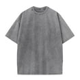 thumbnail image 1 of cocolona Mens Summer Casual Crew Neck T-shirt Fashion Solid Color Loose Short Sleeve Tops Trendy Comfy Vintage Tees Blouses Gray L, 1 of 5