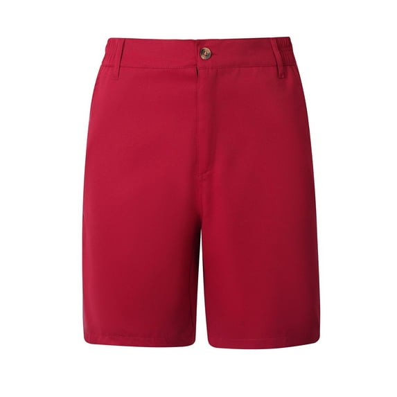 cocolona Mens Summer Casual Golf Shorts Elastic Waist Button Zipper Straight Chino Work Shorts with Pockets