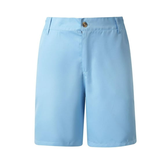 cocolona Mens Summer Casual Golf Shorts Elastic Waist Button Zipper Straight Chino Work Shorts with Pockets