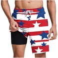 thumbnail image 1 of cocolona Mens Summer Casual Swim Board Shorts Fourth of July Printed Elastic Waist Stretch Beach Shorts with Pockets, 1 of 5