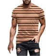 thumbnail image 1 of cocolona Mens Summer Short Sleeve Tops Crew Neck Pullover T-shirts Fashion Casual Striped Print Tees Blouse, 1 of 5