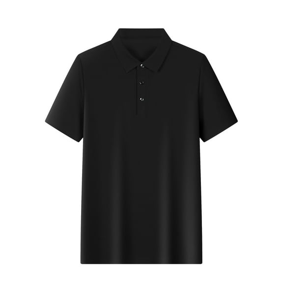 cocolona Mens Summer Short Sleeve Tops Fashion Button Turndown Collar Shirts Casual Loose Solid Color Tees Blouse