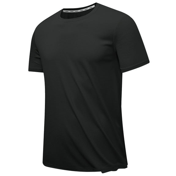 cocolona Mens Summer Solid Color Casual Loose T-shirt Crew Neck Short Sleeve Tops Lightweight Comfy Tees Blouse Black 2XL