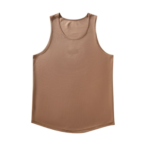 cocolona Mens Summer Sports Tank Tops Fashion Crew Neck Sleeveless Casual Solid Color Breathable Gym Workout T-Shirts