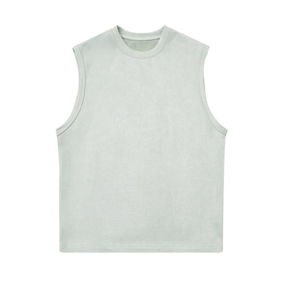 cocolona Mens Summer Sports Tank Tops Fashion Crew Neck Sleeveless Casual Vintage Solid Color Gym Workout T-Shirts