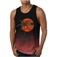 thumbnail image 1 of cocolona Mens Summer Tank Tops Crew Neck Sleeveless Workout Shirts Hawaiian Beach Gradient Palm Tree Print Tank Tops, 1 of 3