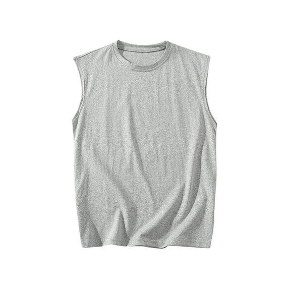cocolona Mens Summer Tank Tops Fashion Crew Neck Sleeveless Casual Loose Solid Color T-Shirts Lightweight Comfy Tees