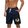 thumbnail image 1 of cocolona Mens Summer Vacation Beach Shorts Fashion Casual Hawaiian Print Elastic Waist Drawstring Swim Shorts Plus Size Board Shorts with Pockets, 1 of 5