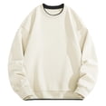 thumbnail image 1 of cocolona Mens Sweatshirts Crewneck Long Sleeve Oversized Shirts Fall Fashion Solid Color Pullover Tops, 1 of 4