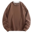 thumbnail image 1 of cocolona Mens Sweatshirts Crewneck Long Sleeve Oversized Shirts Fall Fashion Solid Color Pullover Tops, 1 of 7