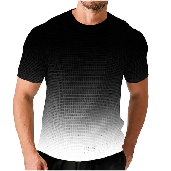 cocolona Mens T-Shirts Summer Short Sleeve Crew Neck Tops Basic Tees Fashion Casual Gradient Color Blouses